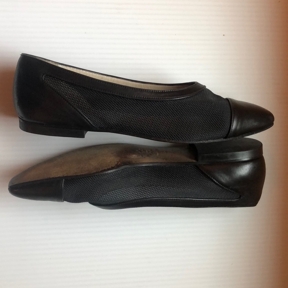 Giorgio Armani Mesh Black Leather Toeshoes Size38 - image 5